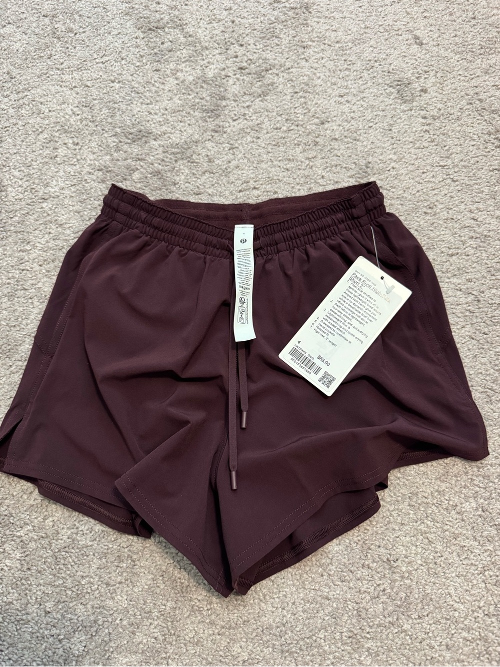 Lululemon Pace Rival High Rise Shorts 3”-Goodnight Plum-Size 4 - Picture 3 of 8